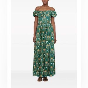 Agua by Agua Bendita Espliego Lunar cotton maxi dress